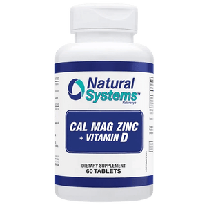 Calcium - Magnesium and Zinc with Vitamin D 60 Tablets-  Natural Systems