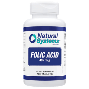 Folic Acid 400 mcg. 100 Tablets - Natural Systems