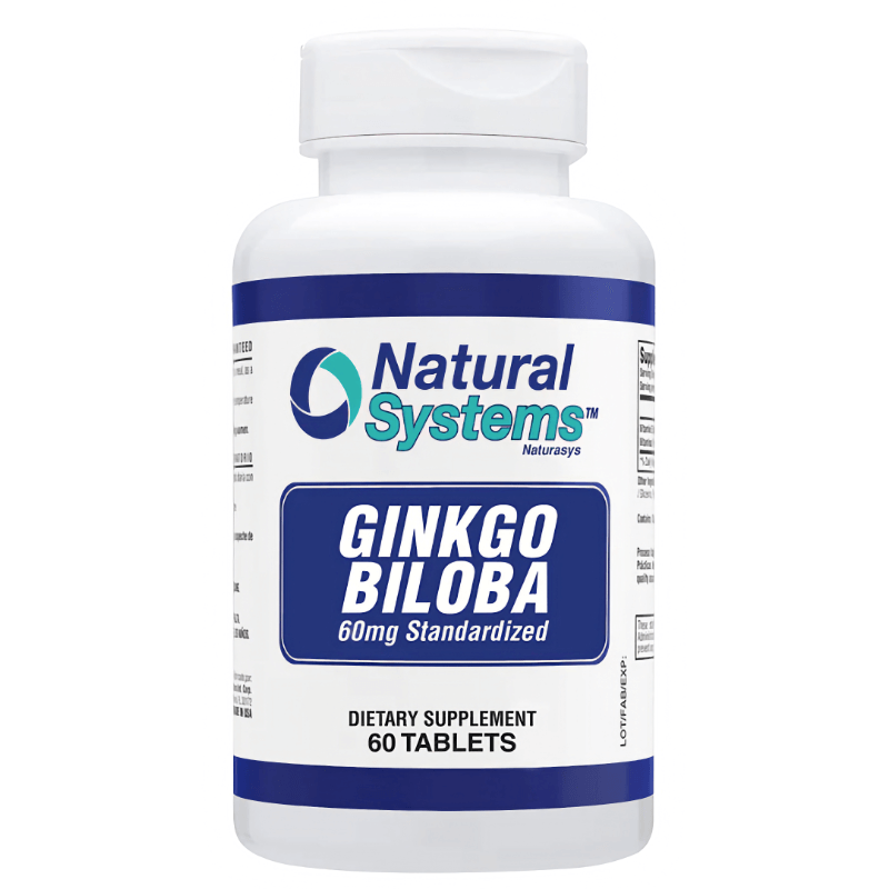 Ginkgo Biloba 60 mg. Standarized 60 Tablets - Natural Systems